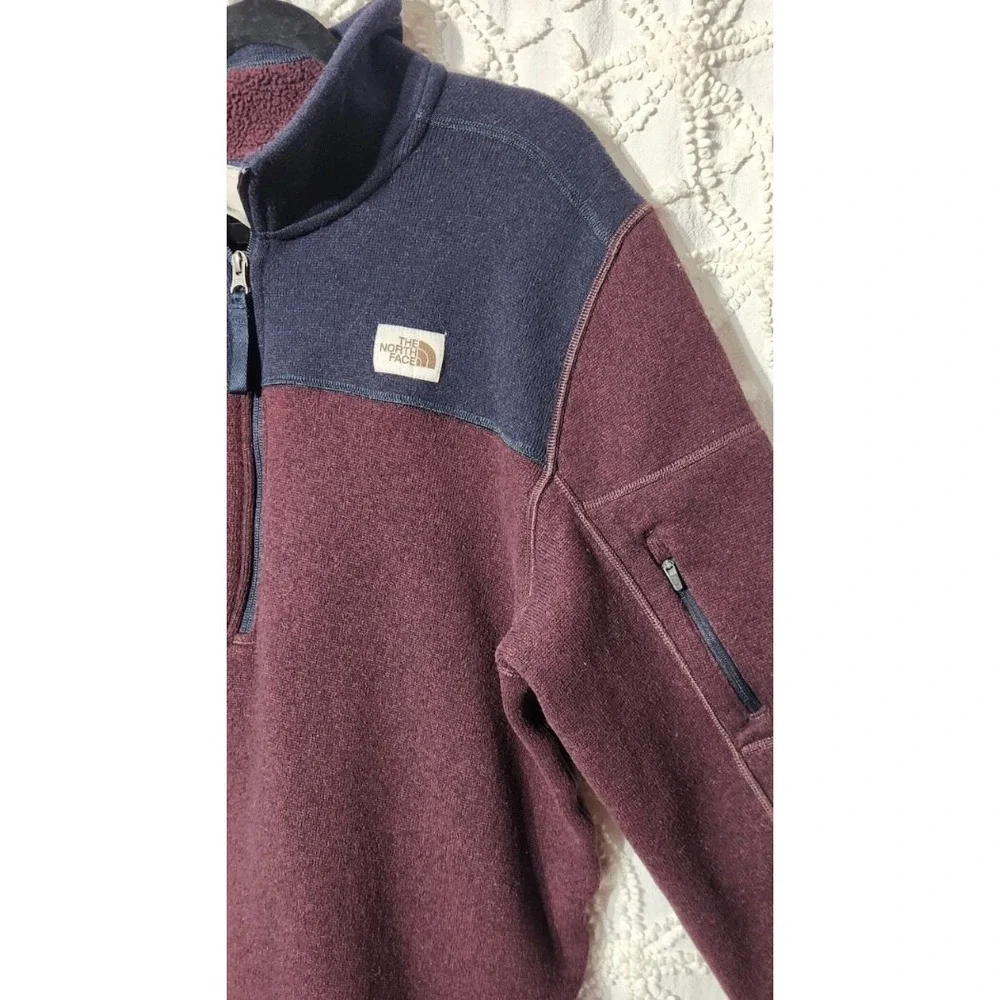 North Face Mens Gordon Lyons‎ Pullover Size XL Maroon Colorblock Q Zip Outdoor